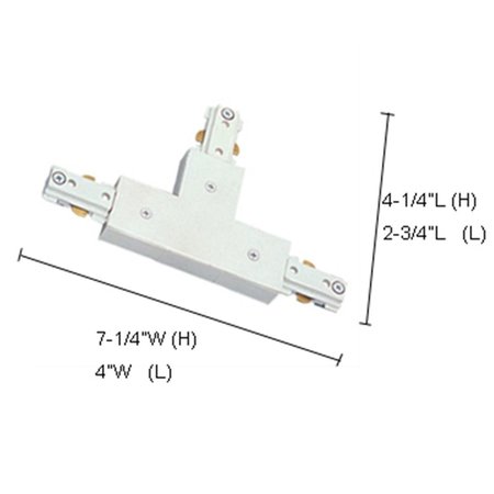 JESCO Lighting T-Connector with Powerfeed, White JE308092